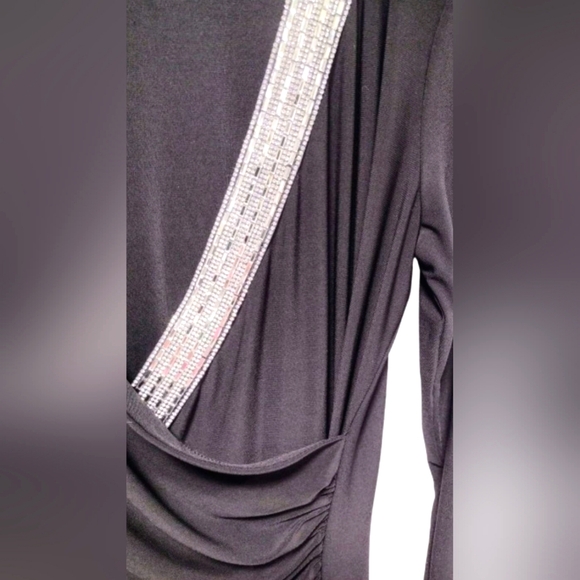 MSK *Bling* Black Cocktail Dress *size* M - Picture 6 of 12